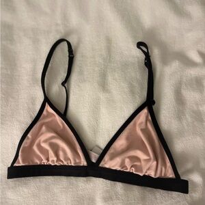 Elegant Pink and Black Triangle Bralette